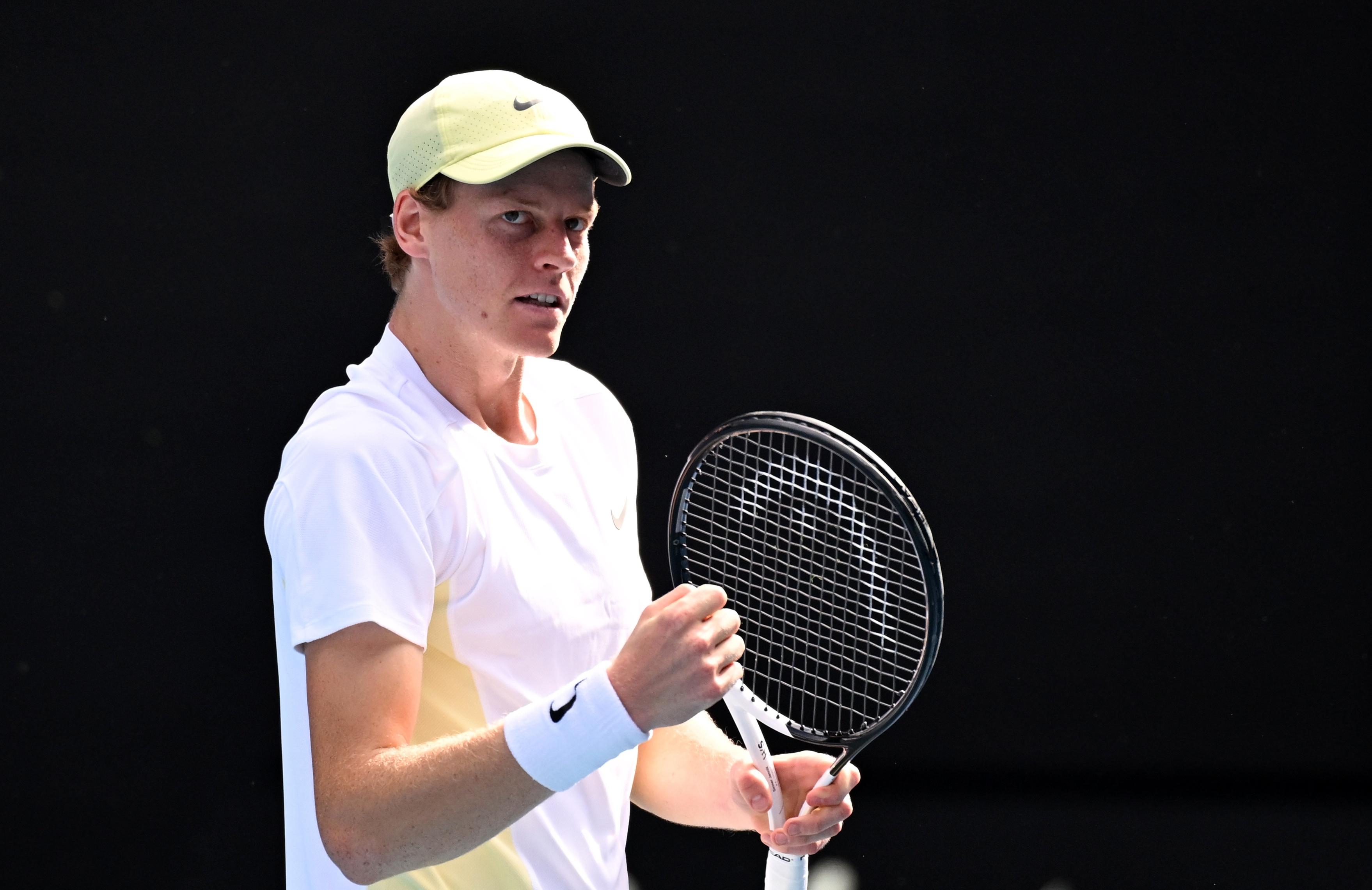 MELBOURNE (Australia), 15/02/2025.- (FILE) - Jannik Sinner of Italy celebrates after winning his round 4 match against Holger Rune of Denmark during the 2025 Australian Open at Melbourne Park in Melbourne, Australia, 20 January 2025 (re-issued 15 February 2025). The World Anti-Doping Agency (WADA) on 15 February 2025 confirmed it reached a case resolution agreement with Italian tennis player Jannik Sinner in which Sinner accepts a three-month period of ineligibility for an anti-doping rule violation in March 2024.   (Tenis, Dinamarca, Italia) EFE/EPA/JAMES ROSS AUSTRALIA AND NEW ZEALAND OUT
