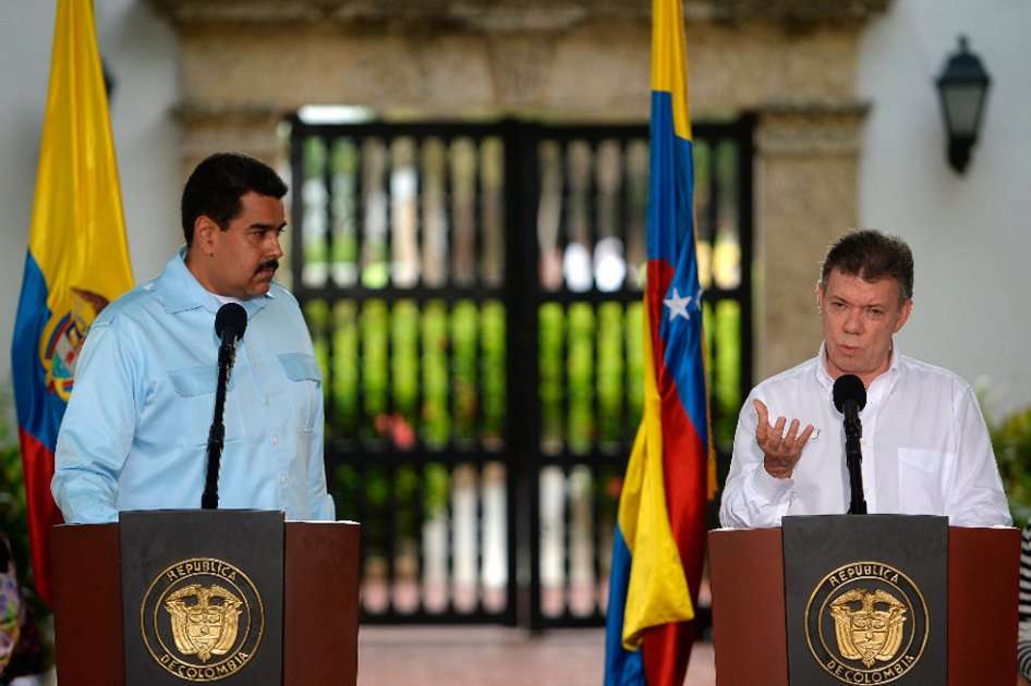 Nicolás Maduro y Juan Manuel Santos en Cartagena.
