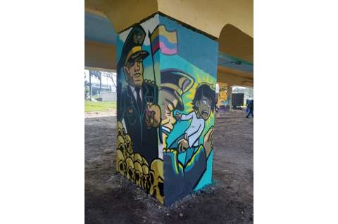 “Están censurado nuestra obra”: autor del mural del policía