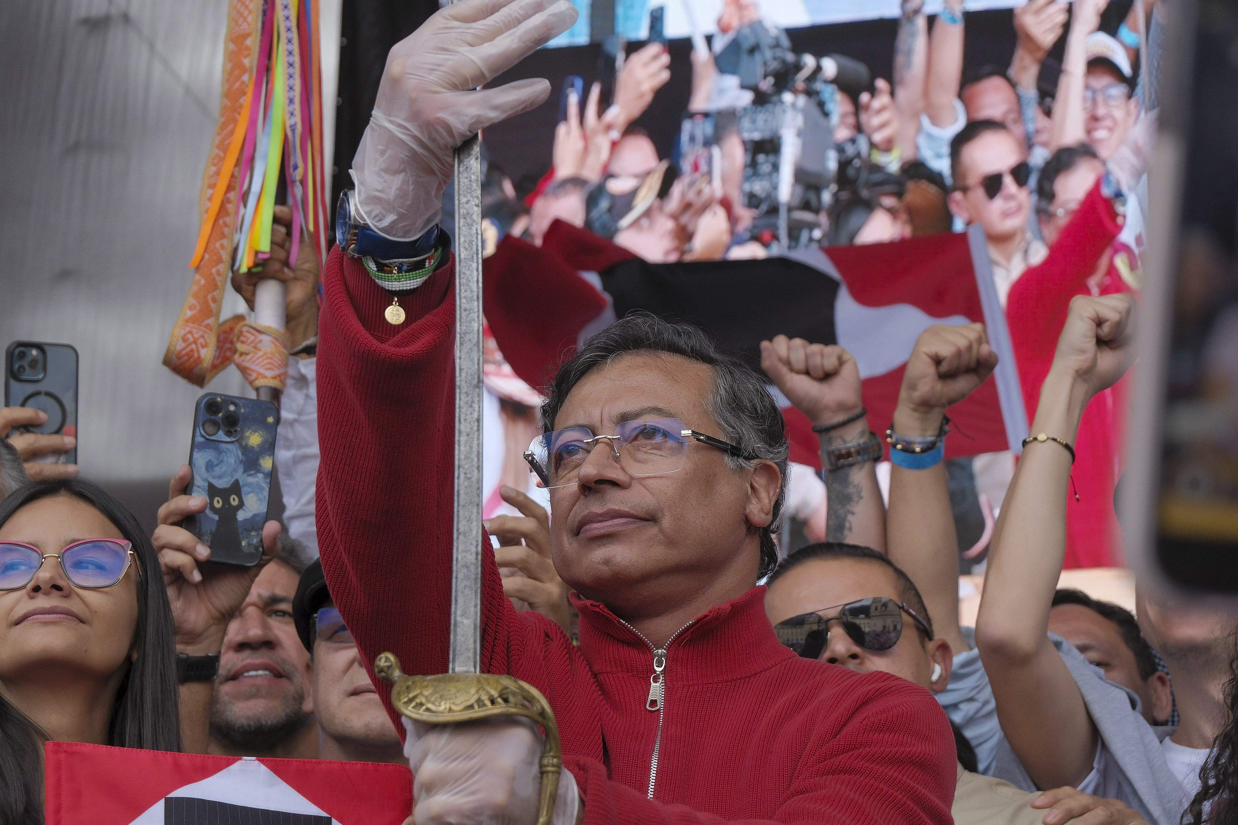 Presidente Gustavo Petro durante la marcha del 1° de mayo.