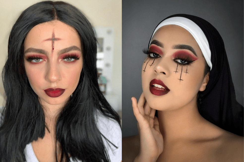 Maquillaje de monja Halloween