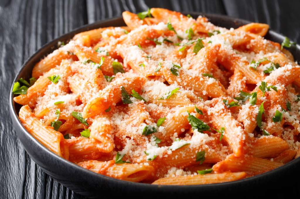 Pasta cremosa con tomate