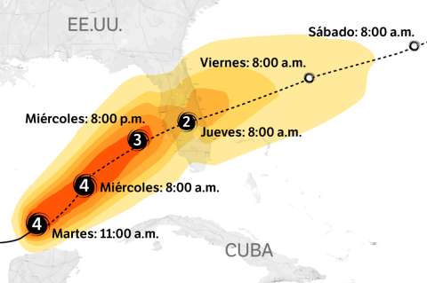 Así se ve la amenaza del huracán Milton en Florida, Estados Unidos