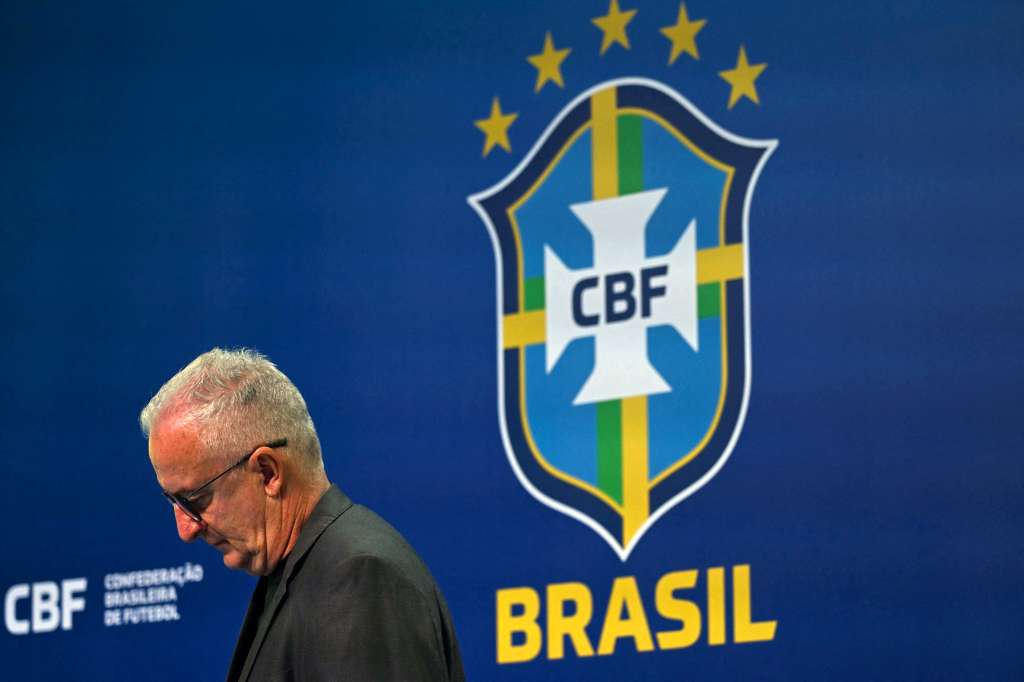 (FILES) Brazil's national football team head coach Dorival Junior arrives at a press conference in Rio de Janeiro, Brazil, on November 1, 2024.