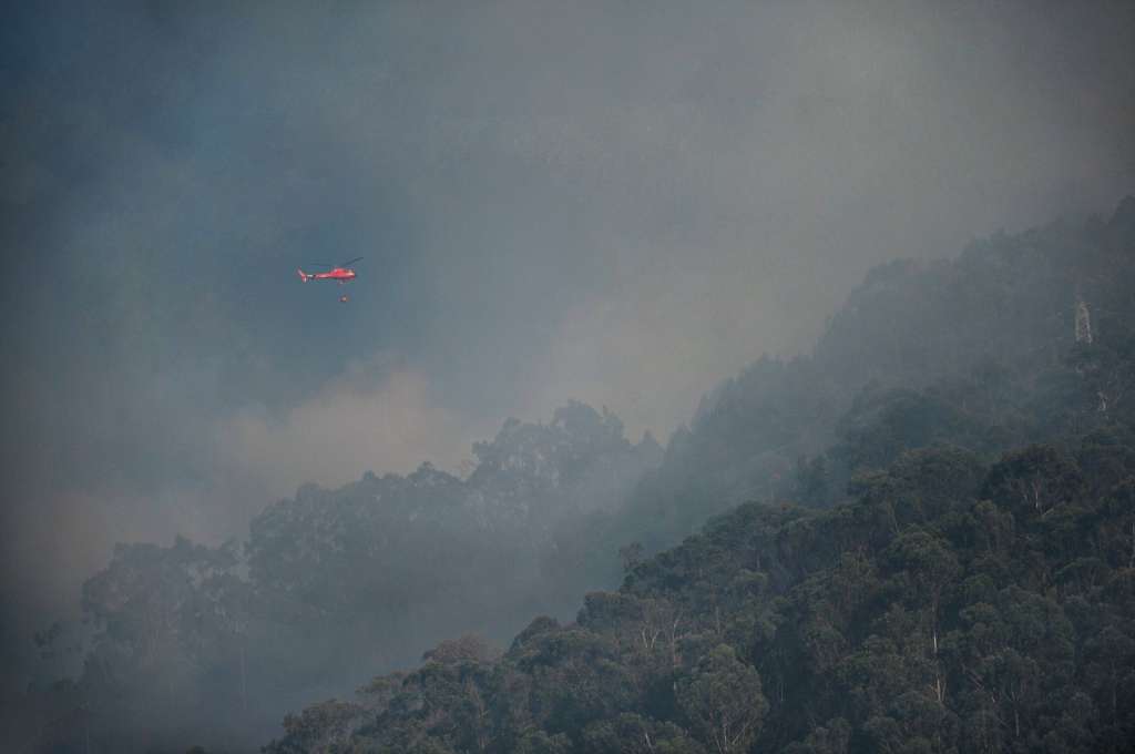 Incendio forestal en los Cerros Orientales de Bogotá.