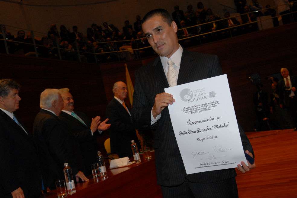Julio César González, "Matador", en la ceremonia de los Premios Simón Bolívar. / Archivo