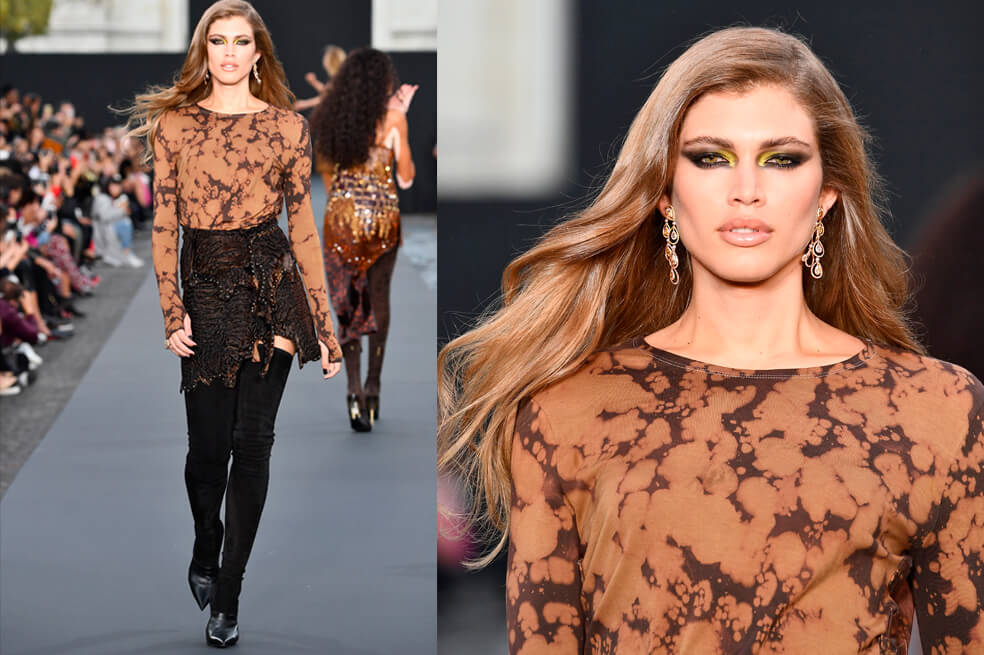 La modelo Valentina Sampaio en el primer desfile de la casa de maquillaje y productos de belleza y para el cabello de L'Oréal en París. / Foto: Getty