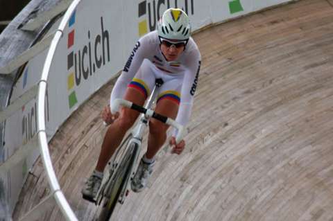 María Luisa Calle, en la Copa Mundo de Pista en México
