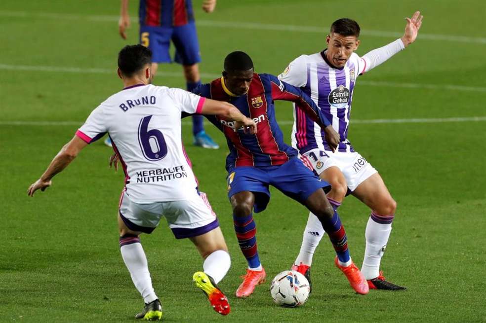 Barcelona derrotó al Valladolid por la mínima diferencia en el Camp Nou.