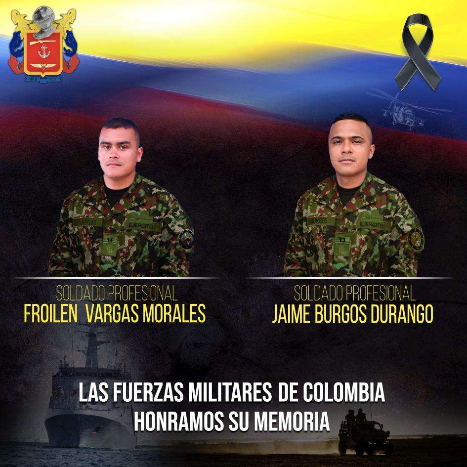 Se trata de Walter Froilen Vargas Morales y Jaime Alberto Burgos Durango.