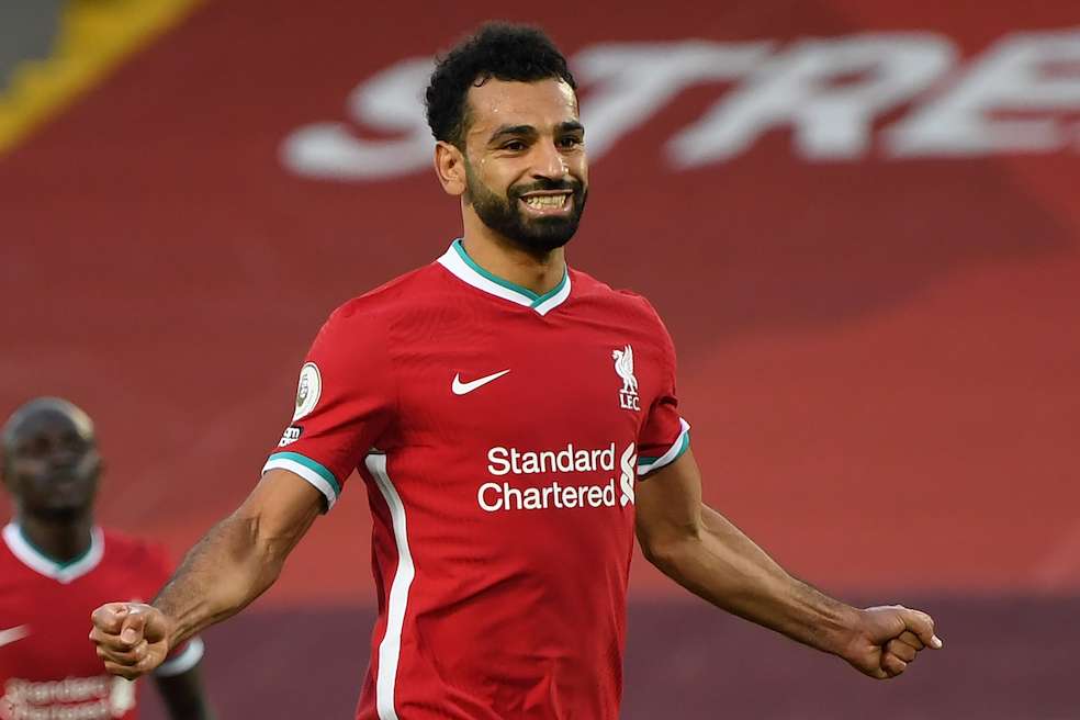 Salah alcanzó los 97 goles con la camiseta de los 'reds' tras el triplete ante el Leeds.