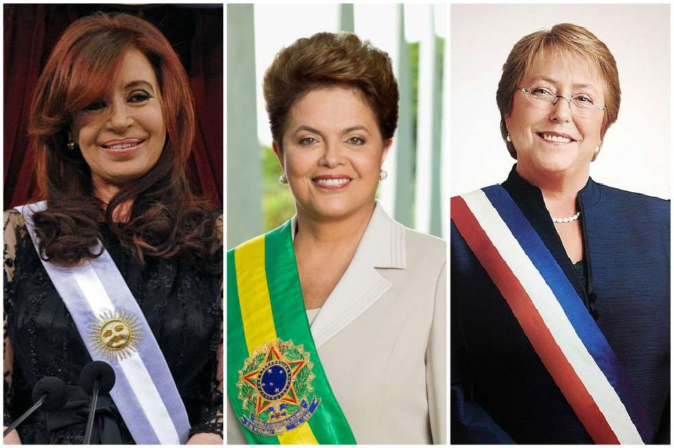 Cristina Fernández de Kirchner, presidenta de Argentina 2007-2015; Dilma Rousseff, presidenta Brasil 2011-2016 y Michelle Bachelet, presidenta de Chile entre 2006 - 2010, y 2014-2018. / Casa Rosada, Roberto Stuckert Filho /Flickr, Gobierno de Chile
