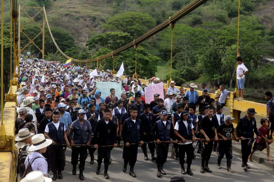 Bloqueo de vías en Antioquia.