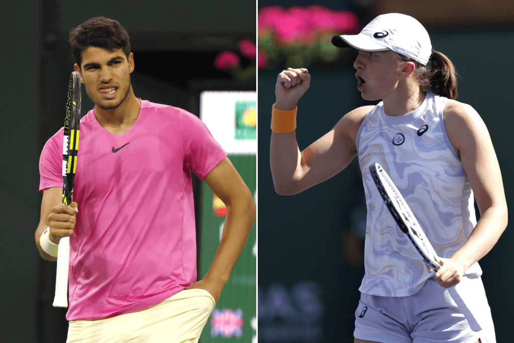 Carlos Alcaraz e Iga Swiatek durante el Masters 1000 de Indian Wells 2023.