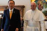 Ban Ki-moon se reunió con el papa Francisco en el Vaticano