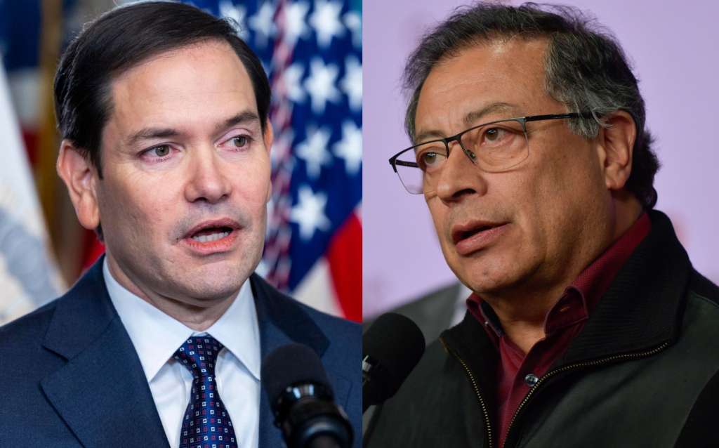 El secretario de Estado de los Estados Unidos, Marco Rubio, y presidente de Colombia, Gustavo Petro.