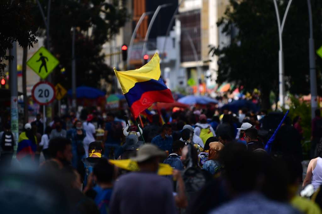 Jornada de movilizaciones y protestas en la Plaza de Bolívar de Bogotá durante el 19 mayo