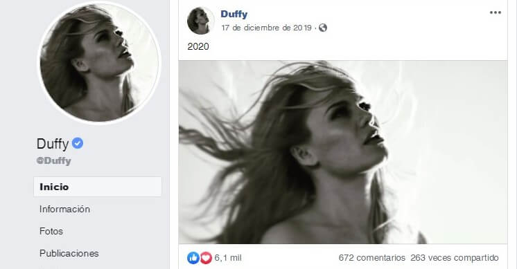 Duffy se retiró de la vida pública durante toda la década y tan solo apareció como actriz de reparto en una película de 2015. / Tomado de Facebook.com/Duffy