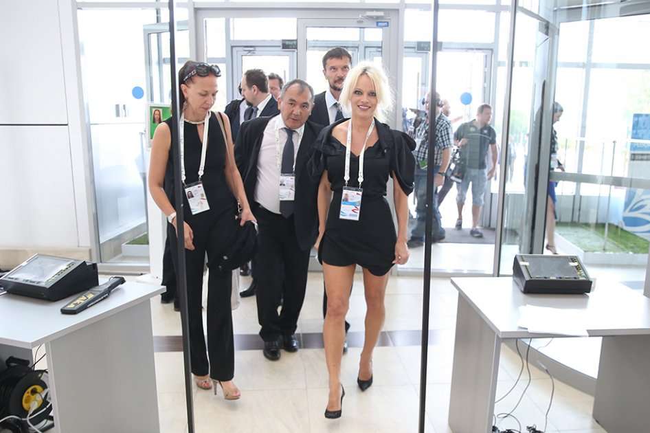 Pamela Anderson en Rusia. / AFP