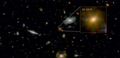 Una de las galaxias “muertas” más antiguas fue asfixiada por su propio agujero negro