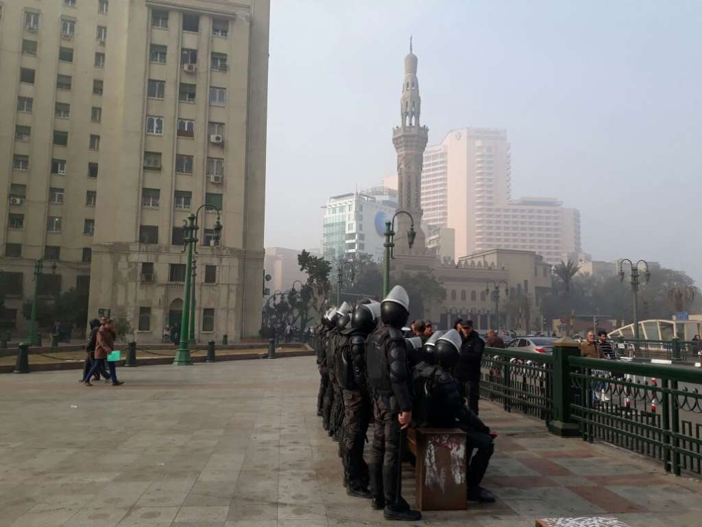Policía militar encargada de impedir protestas públicas en la plaza Tahrir. / Nelson F. Padilla