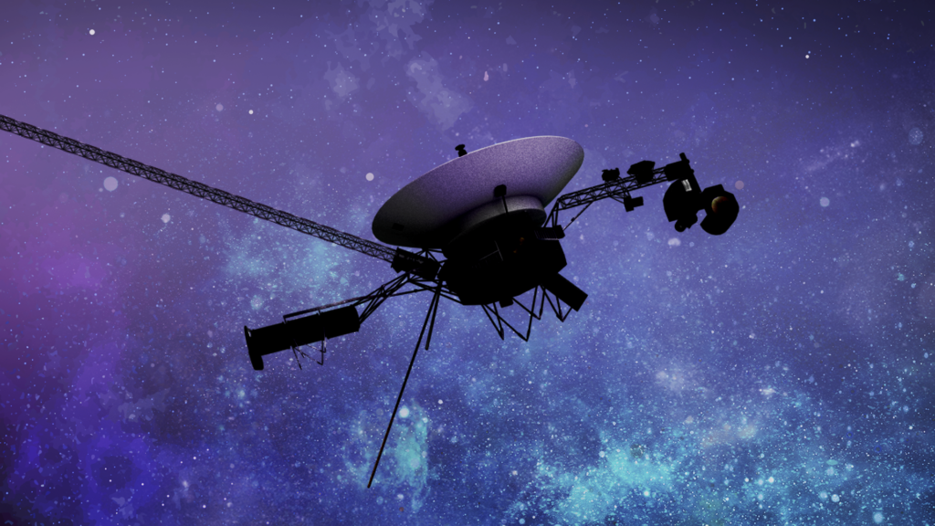 Ilustración artística de una de las naves espaciales Voyager. Crédito: Caltech/NASA-JPL