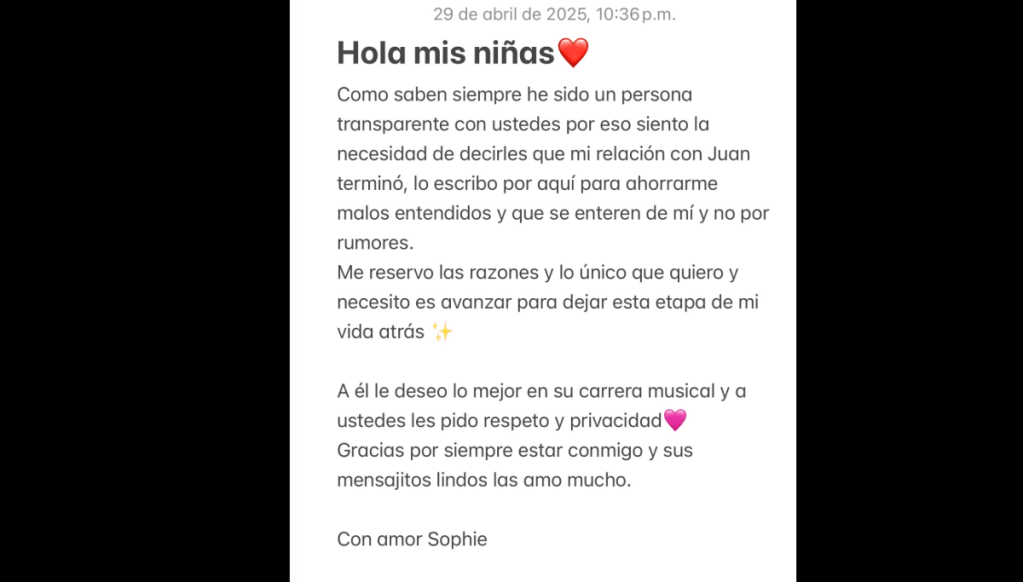 Juan Duque regresó a la soltería. Su ex confirmó la ruptura: “Necesito avanzar”