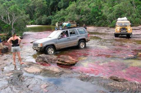 Polémica por excursionistas que atravesaron Caño Cristales en camioneta