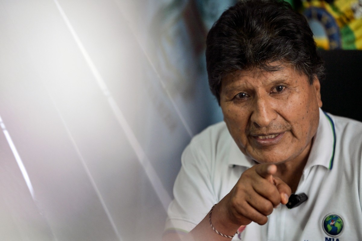 (FILES) Bolivia's former president (2006-2019) Evo Morales speaks during an interview with AFP in Lauca Ene, Tiraque province, Cochabamba department, Bolivia, on June 23, 2026.