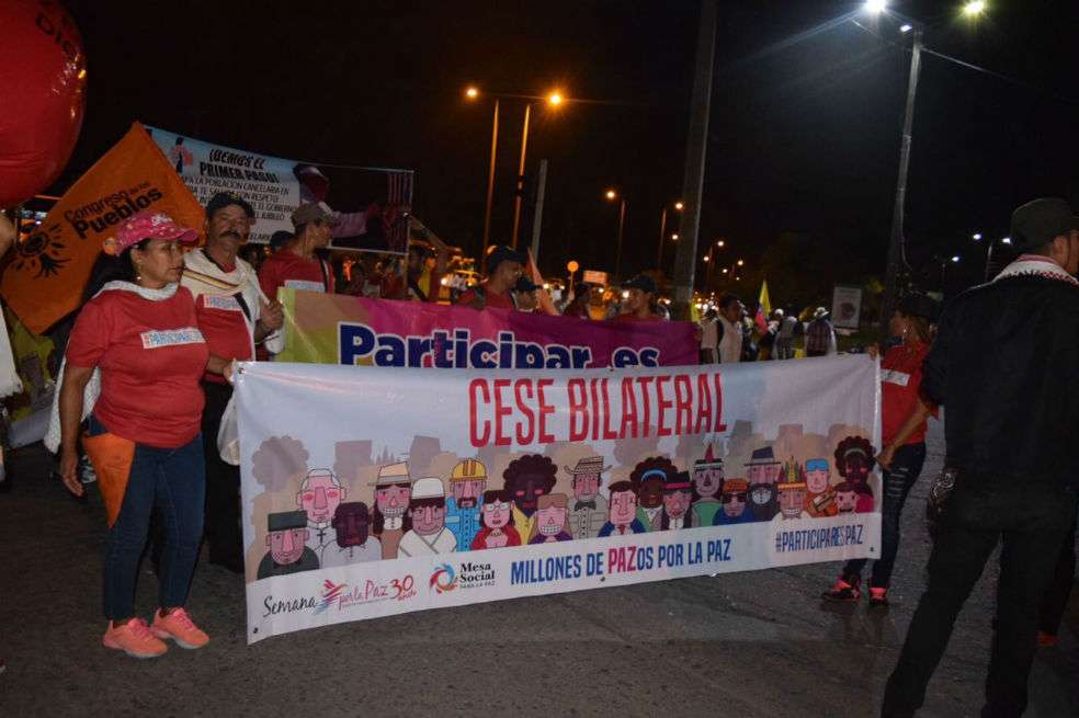 Organizaciones sociales y sindicales; mujeres, índigenas y campesinos se movilizaron desde el 8 de septiembre para encontrarse con al papa Francisco en Villavicencio. / Cortesía Semana por la Paz
