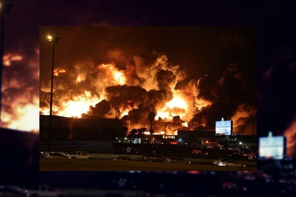 El incendio en el Gran Premio de Arabia Saudita // Twitter.