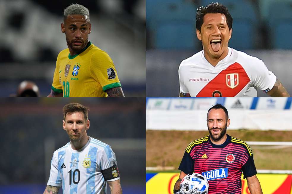 Neymar, Gianluca Lapadula, Lionel Messi y David Ospina, las figuras de sus selecciones en la Copa América 2021.