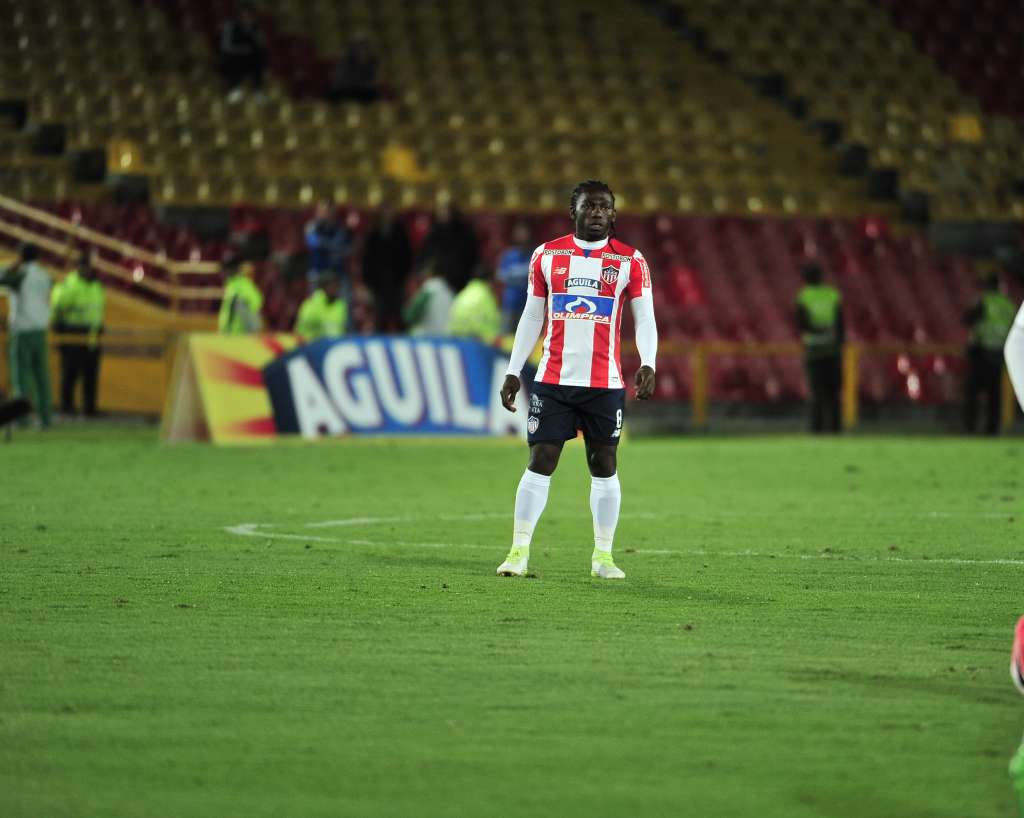 Futbolista colombiano que juega como delantero de Júnior, en el partido de ida por los cuartos de final de la Copa Águila 2017, ante Millonarios.