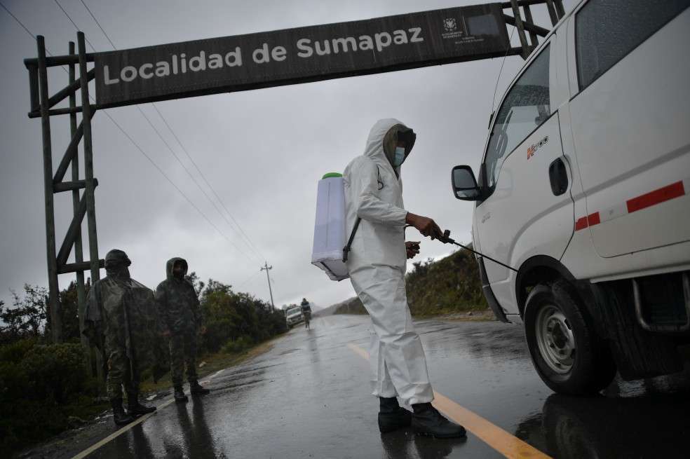 Punto de control del Ejército al entrar a la localidad de Sumapaz.