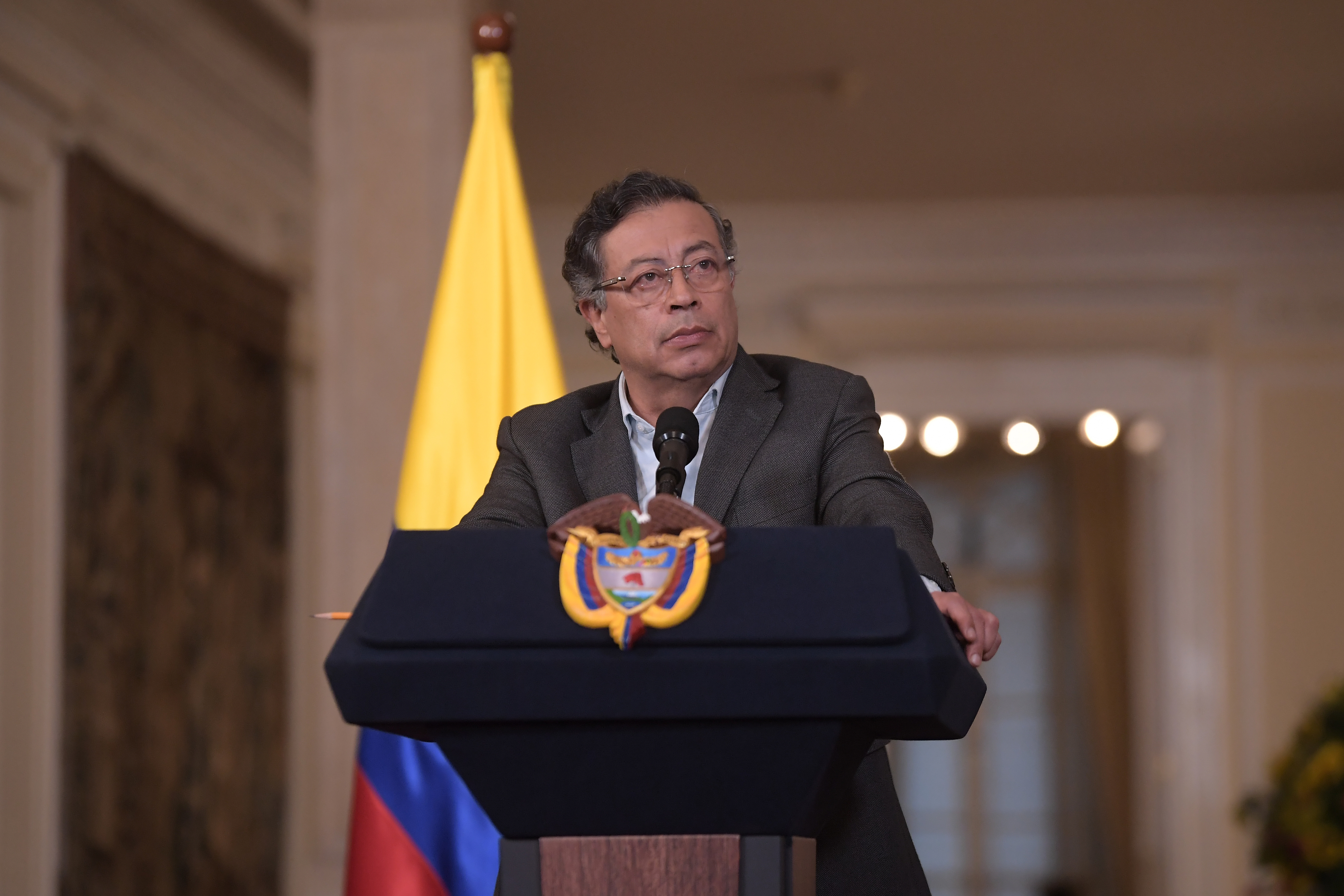 Presidente de Colombia durante rueda de prensa
