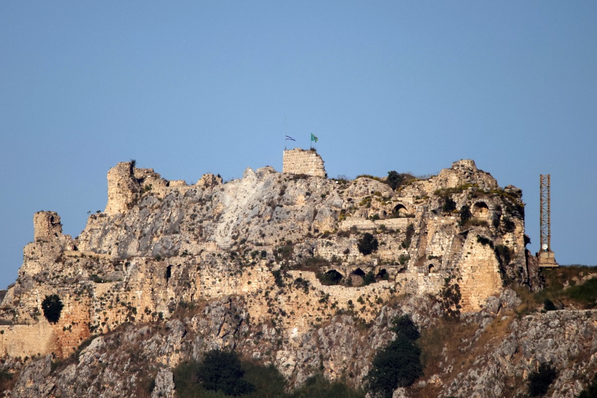 (FILES) An Israeli flag flies over the medieval Beaufort Castle, known locally as Qalaat al-Shaqif or Shaqif Arnoun, as seen from the Marjayoun area of southern Lebanon on May 31, 2026.