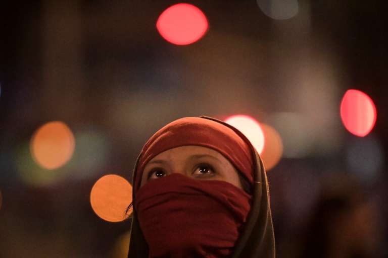Protestas en el centro de Bogotá hasta altas horas de la noche