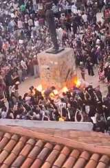 Polémica por vandalización de la estatua de Luis Carlos Galán durante el 8M