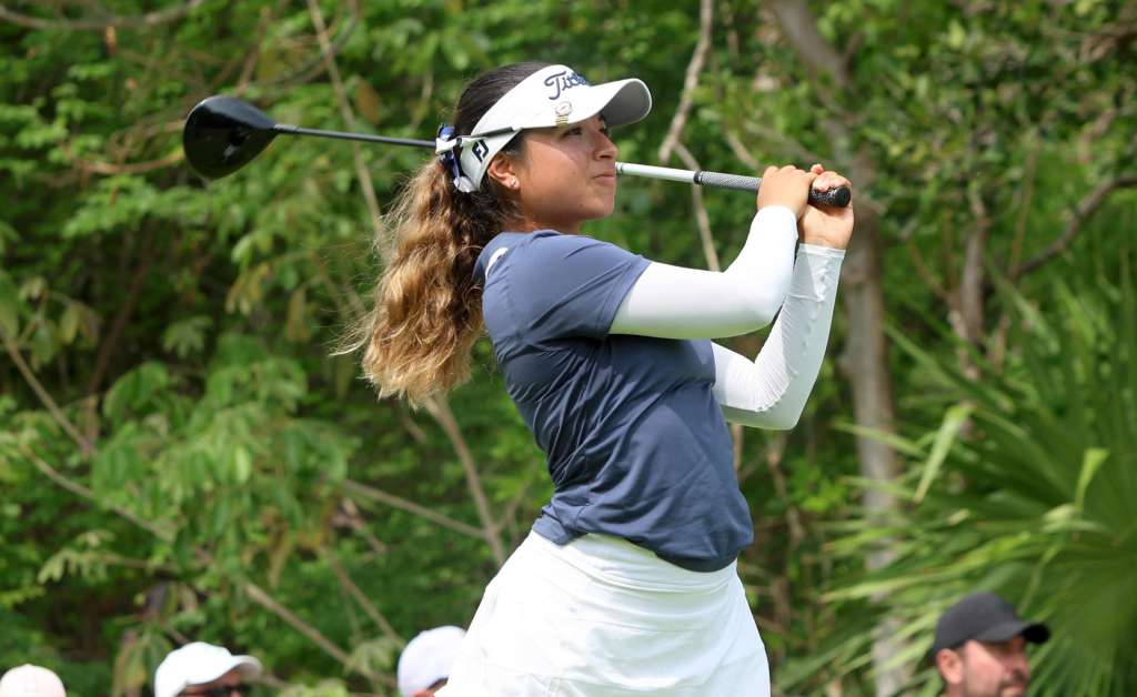 MEX1729. PLAYA DE CARMEN (MÉXICO), 03/05/2026.- La colombiana María José Marín compite en la última ronda del Riviera Maya Open LPGA en Mayakoba 2026 este domingo, en playa del Carmen en Quintana Roo (México). EFE/ Alonso Cupul