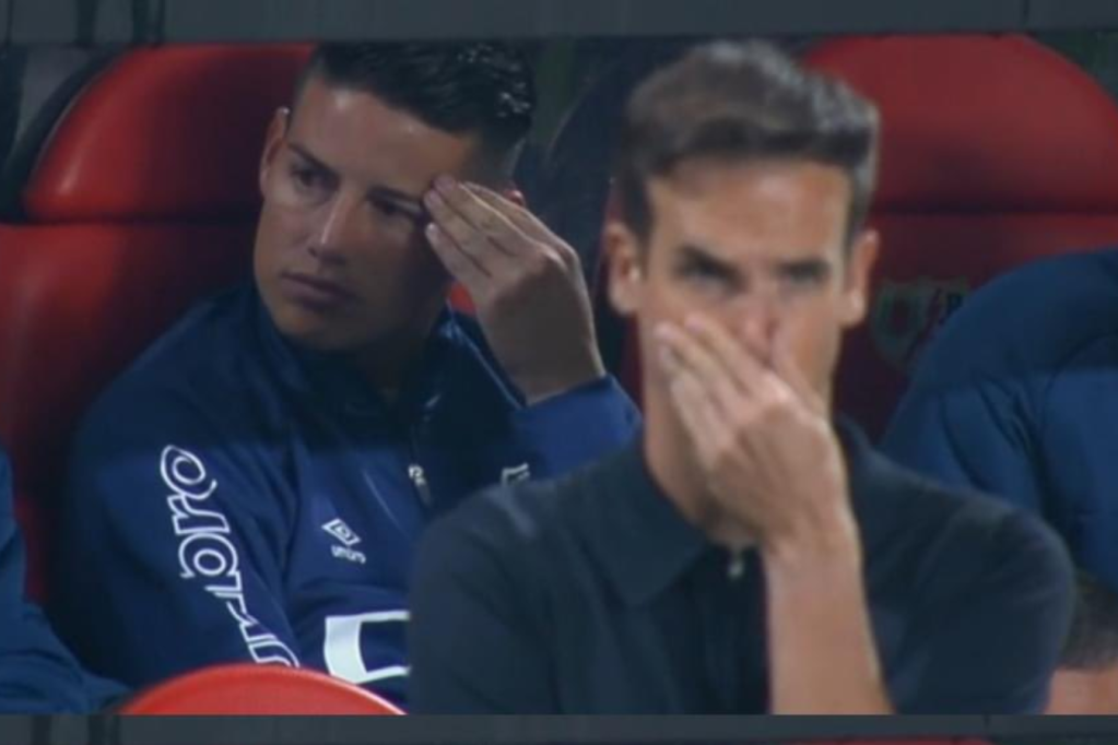 James Rodríguez jugó sobre el final del partido entre Rayo Vallecano y Las Palmas en la Liga de España.