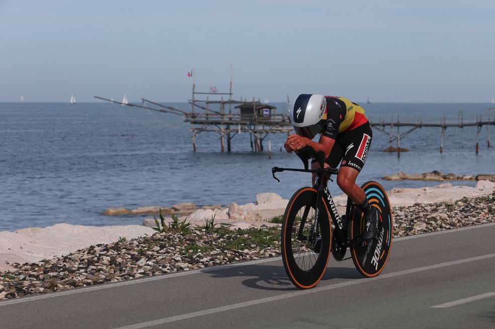 El pedalista belga durante la primera etapa del Giro de Italia.