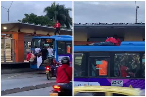 Video: jóvenes se cuelgan de los buses para no pagar pasaje del MIO en Cali