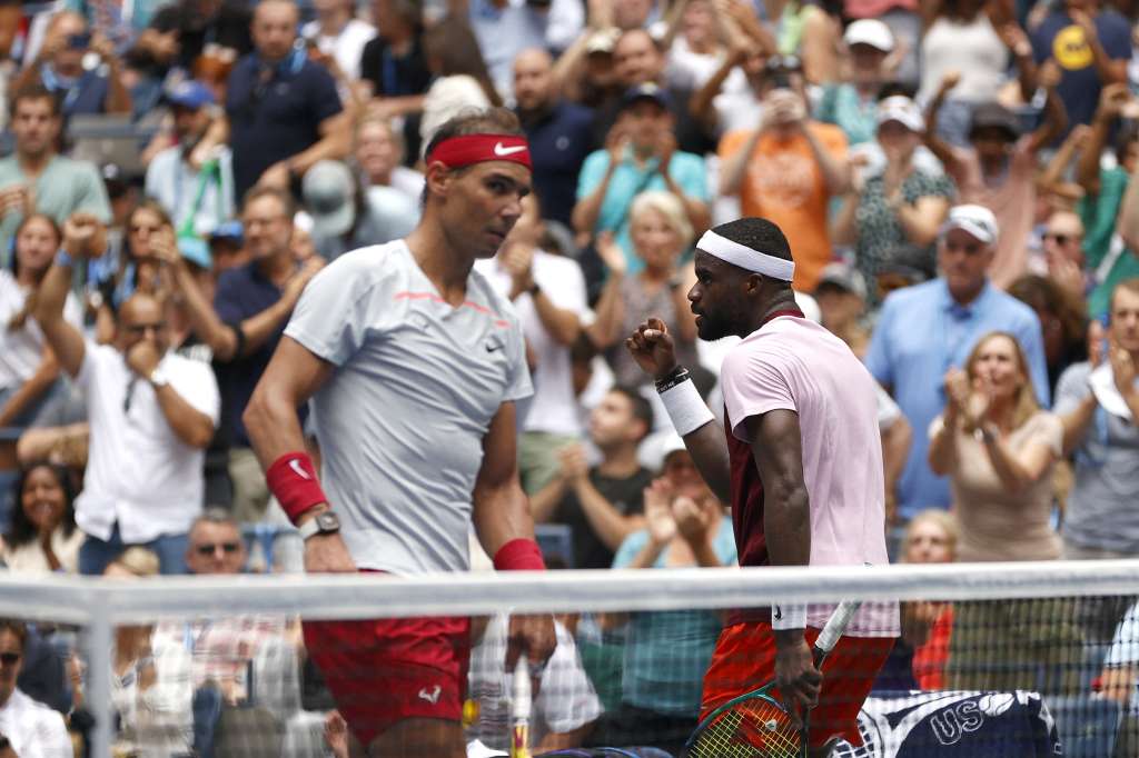 Rafael Nadal y Frances Tiafoe en octavos de final del US Open. // Sarah Stier/Getty Images/AFP (Photo by Sarah Stier / GETTY IMAGES NORTH AMERICA / Getty Images via AFP)