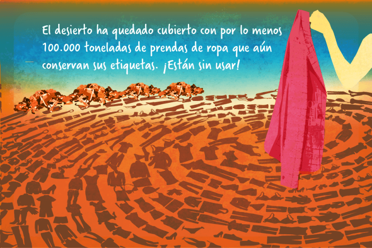 Unas cien mil toneladas contaminan el desierto.