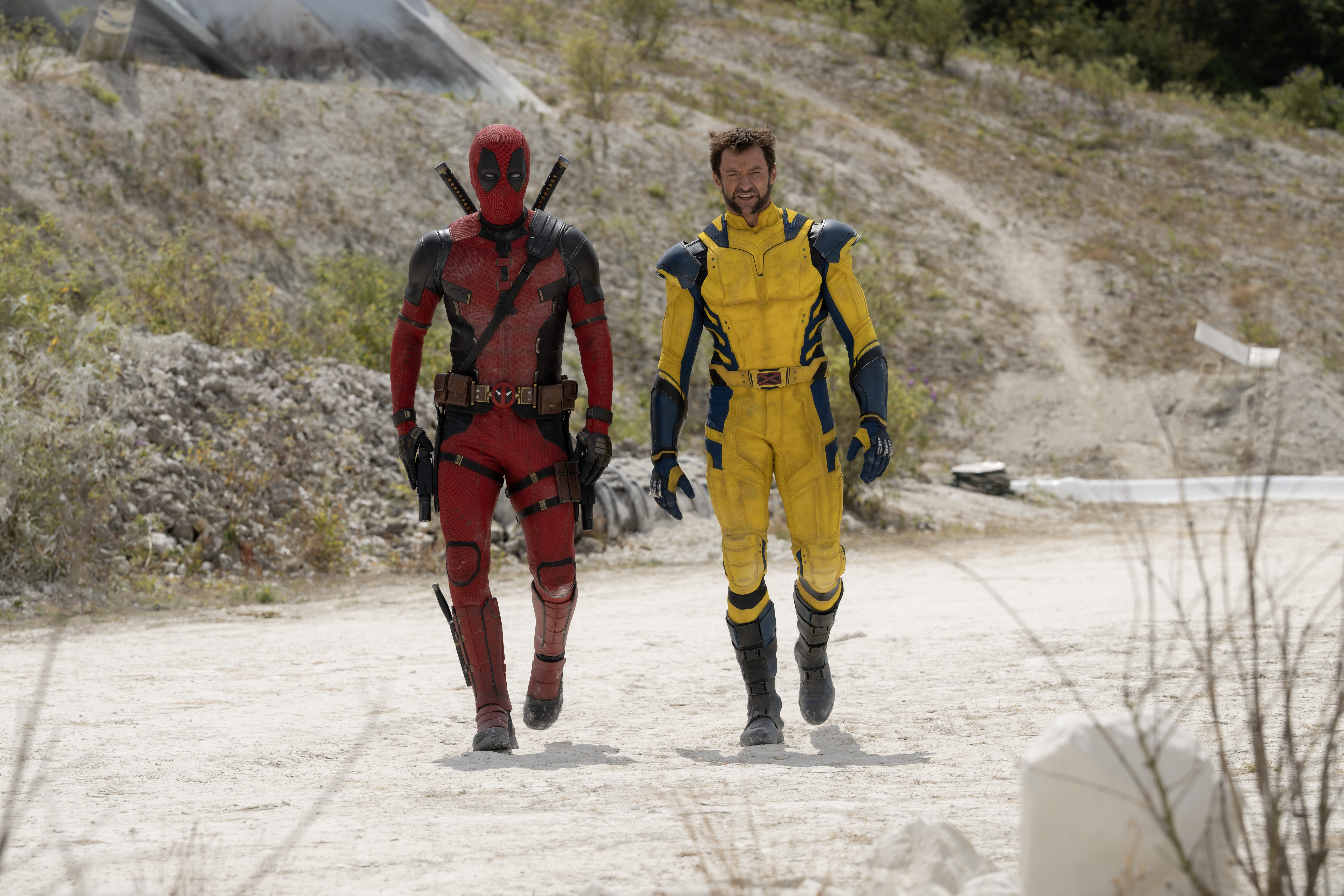 Ryan Reynolds como Deadpool/Wade Wilson y Hugh Jackman como Wolverine/Logan en “Deadpool & Wolverine”.