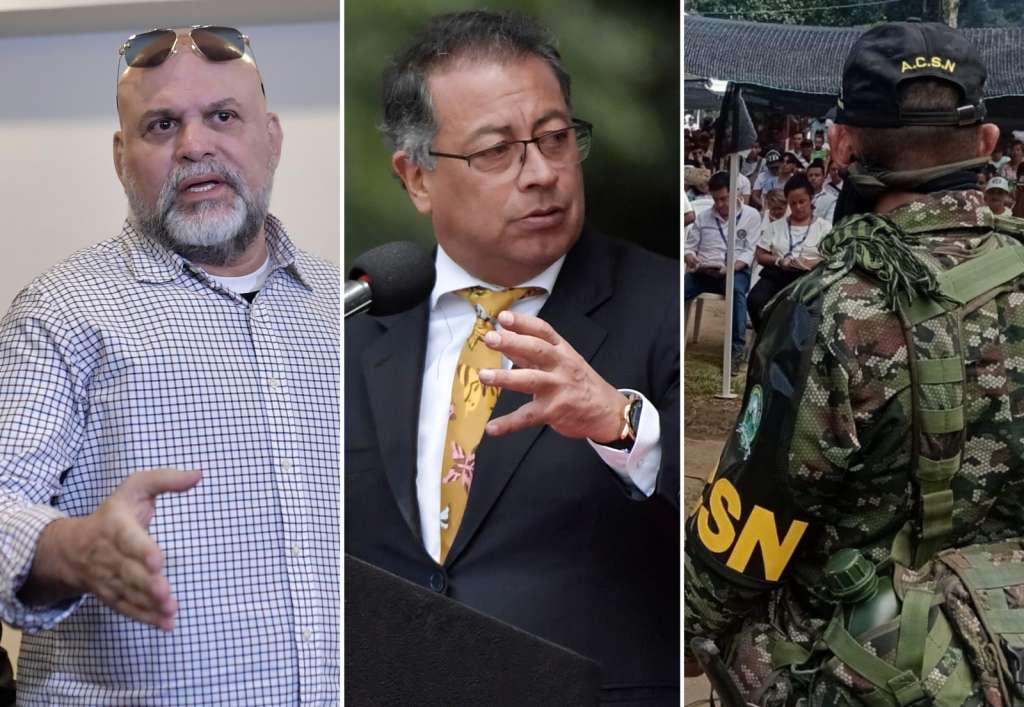 Salvatore Mancuso, exjefe paramilitar; presidente Gustavo Petro y miembro de la ACSN