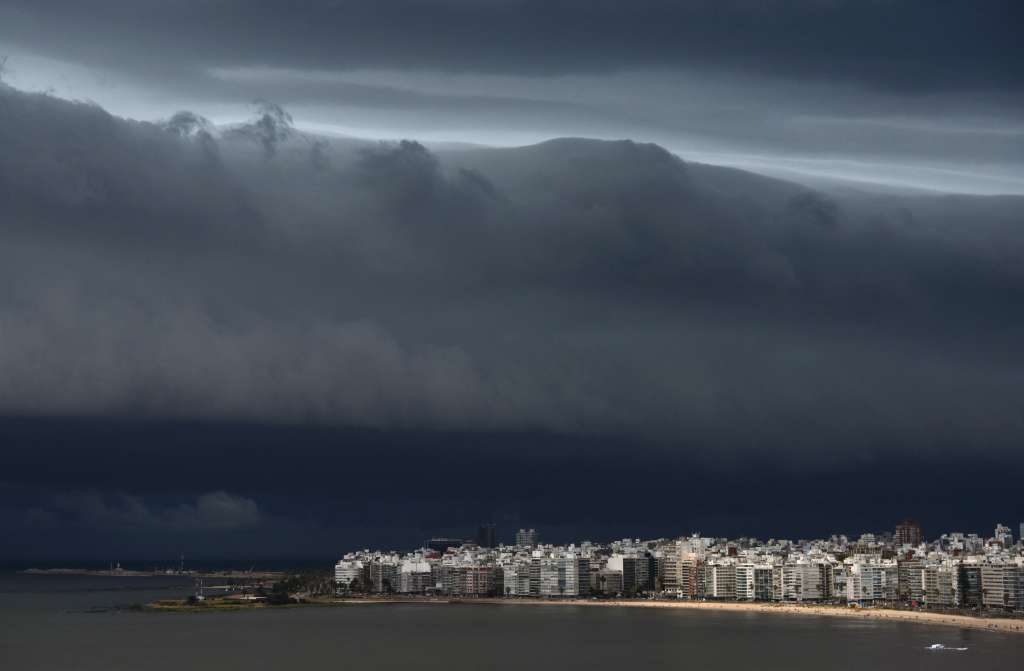 (FILES) A shelf cloud advances over Montevideo on February 12, 2024.