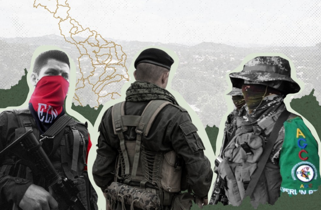 Las disidencias de las FARC y el ELN mantienen su alianza para combatir al Clan del Golfo (antes autodenominado AGC) en el sur del departamento.