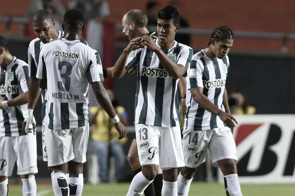 Yulián Mejía marcó el gol que le sirvió a Nacional para lograr una importante victoria en Argentina. Foto: AFP