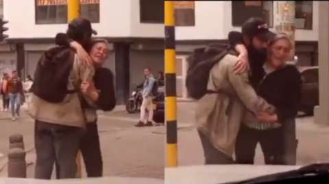Vea el emotivo momento en que una madre encontró a su hijo que vive en la calle